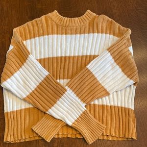 striped cropped knit sweater